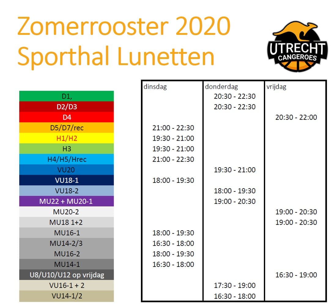 2020 Zomerrooster